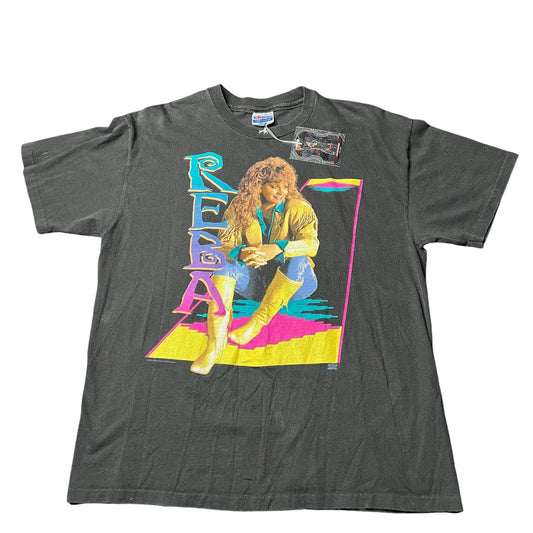 vintage 1992 REBA posing promo front and back graphic print tee aztec colorway