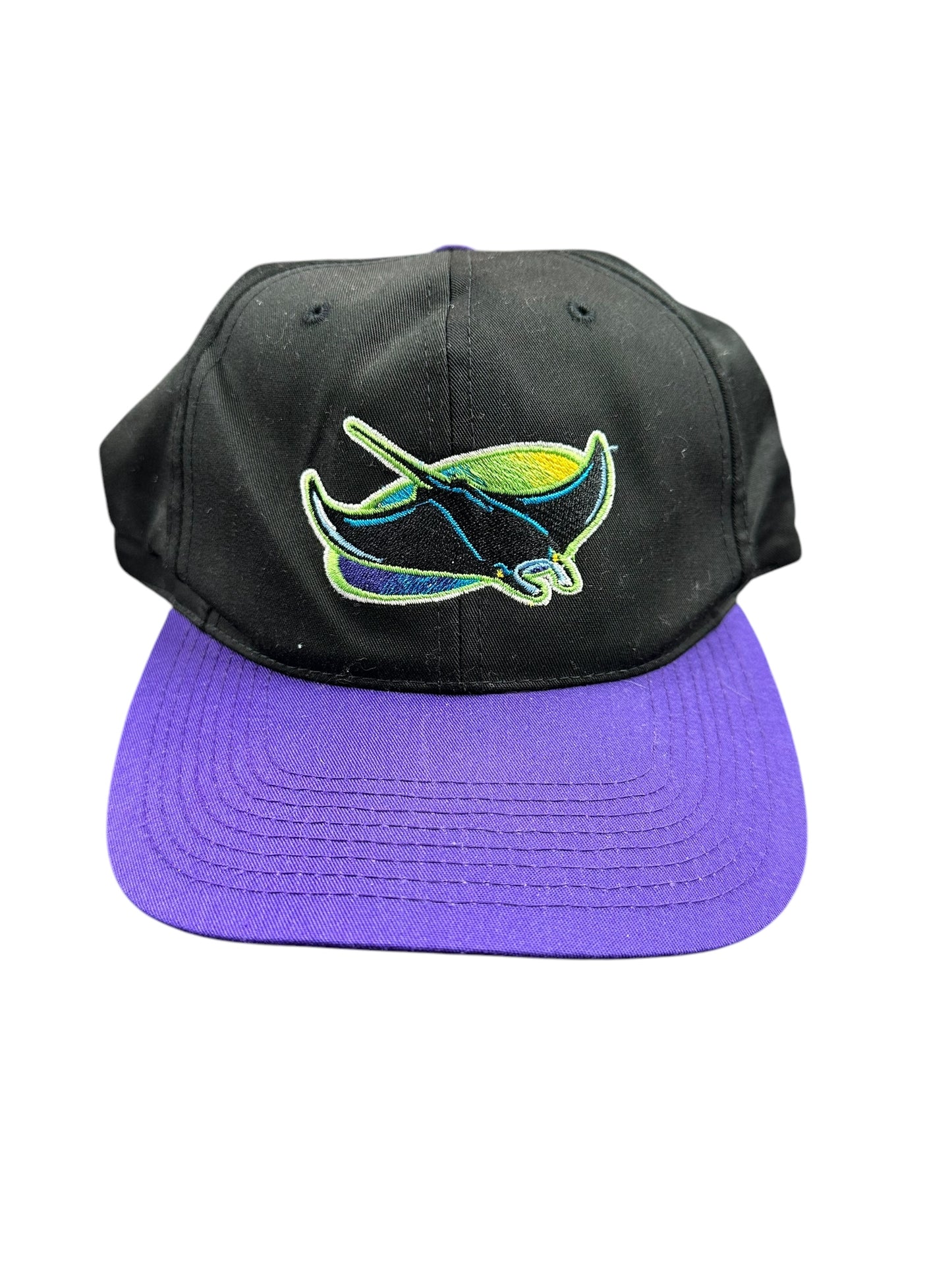 Vintage Tampa Bay Devil Rays Purple Brim Logo Hat Snapback