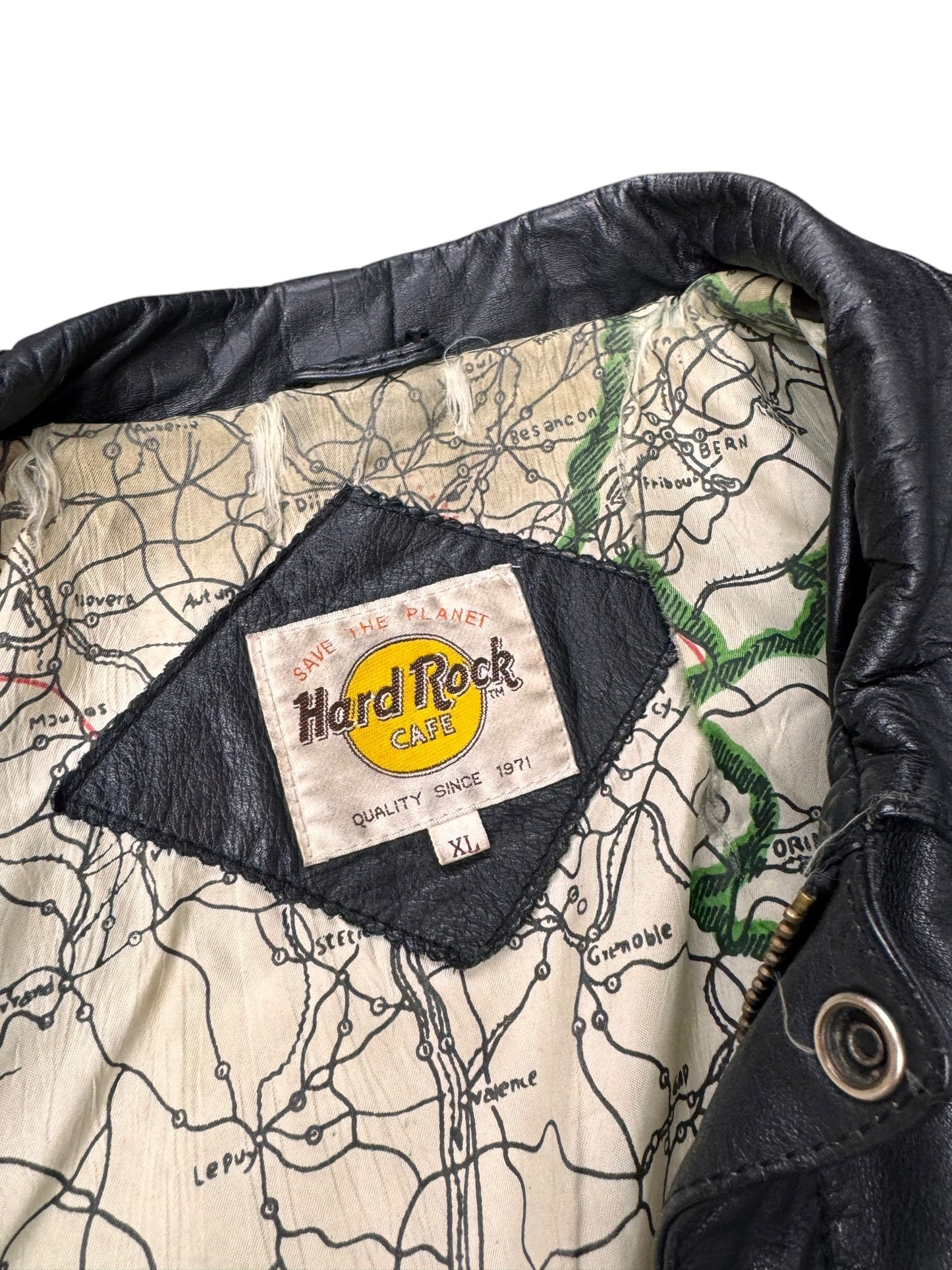 Vintage Hardrock Cafe Leather Jacket Sz XL