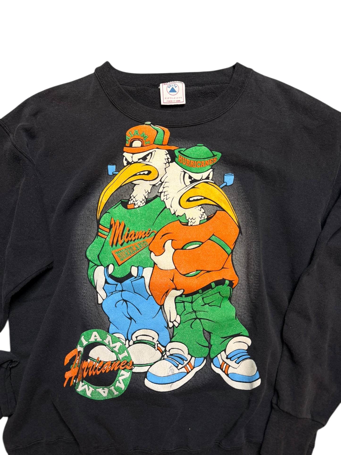 Vintage University of Miami Big Print Crewneck Size XL