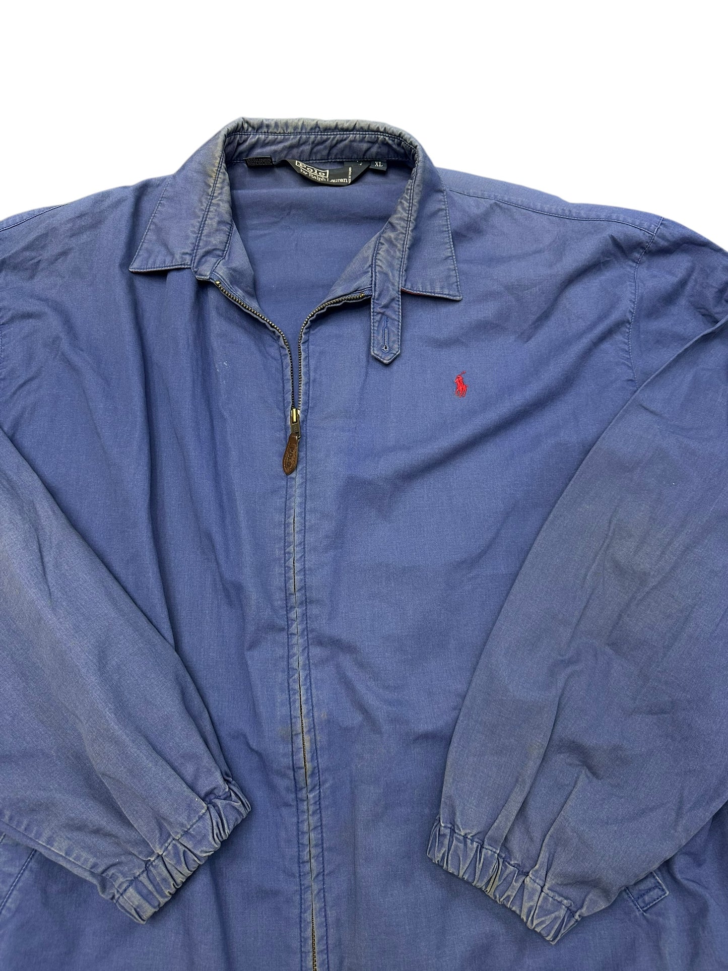 Vintage Polo Ralph Lauren Faded Blue Bomber Jacket Size XL