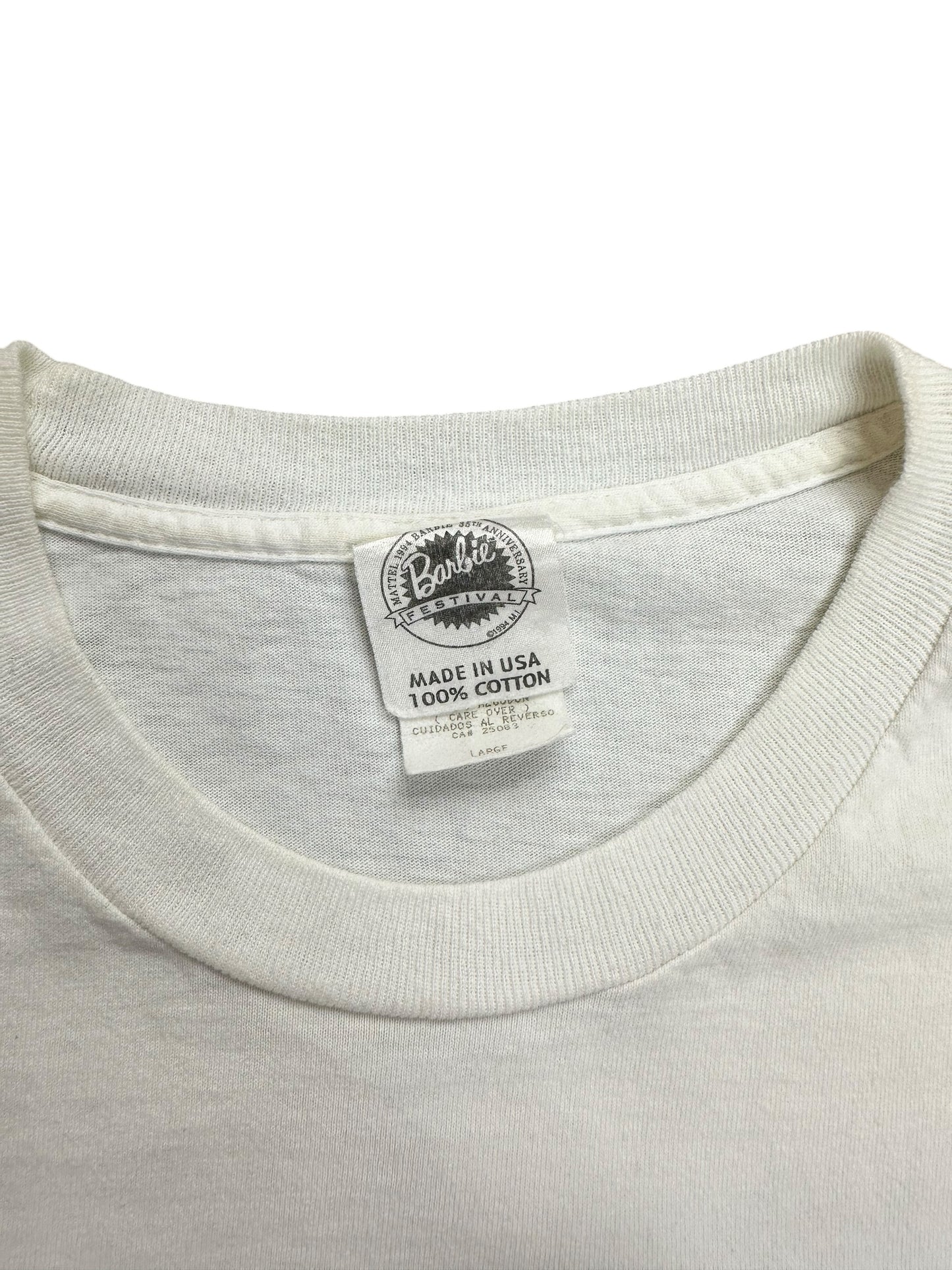 Vintage Barbie 90s Repaired Graphic Promo Tee Size L