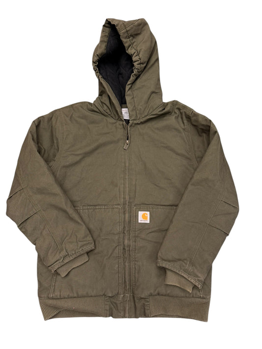 Carhartt Olive Green Hooded Insulated Work Jacket Size Small