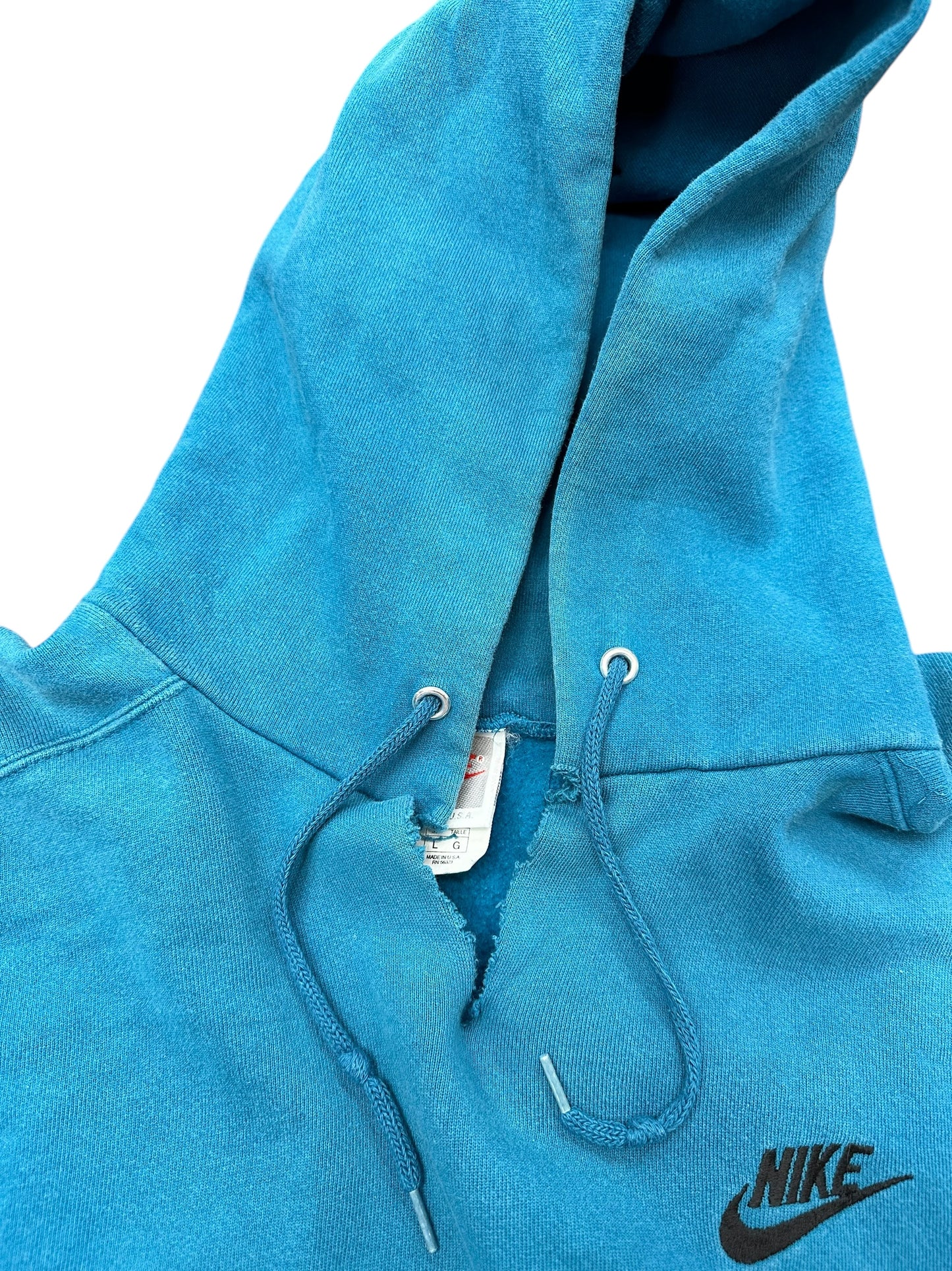 Vintage Nike Dark Teal Distressed Pullover Hoodie Size L