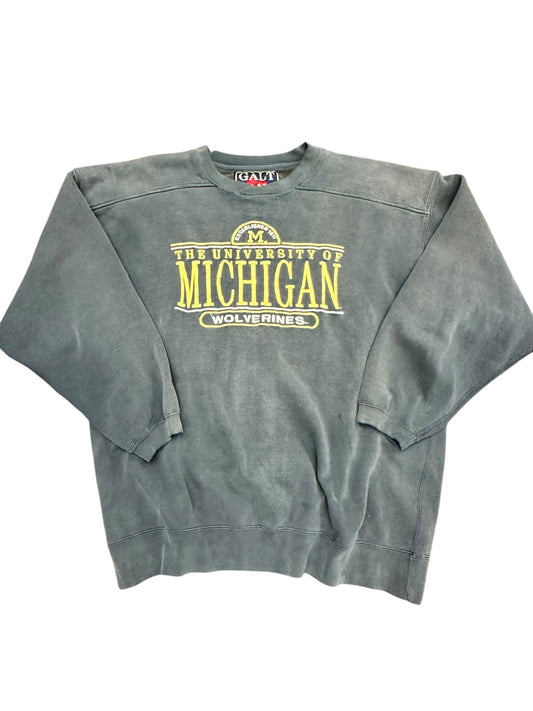 Vintage NCAA 'The University of Michigan Wolverines' Embroidered Name/Colors Crewneck Sweatshirt Size XL