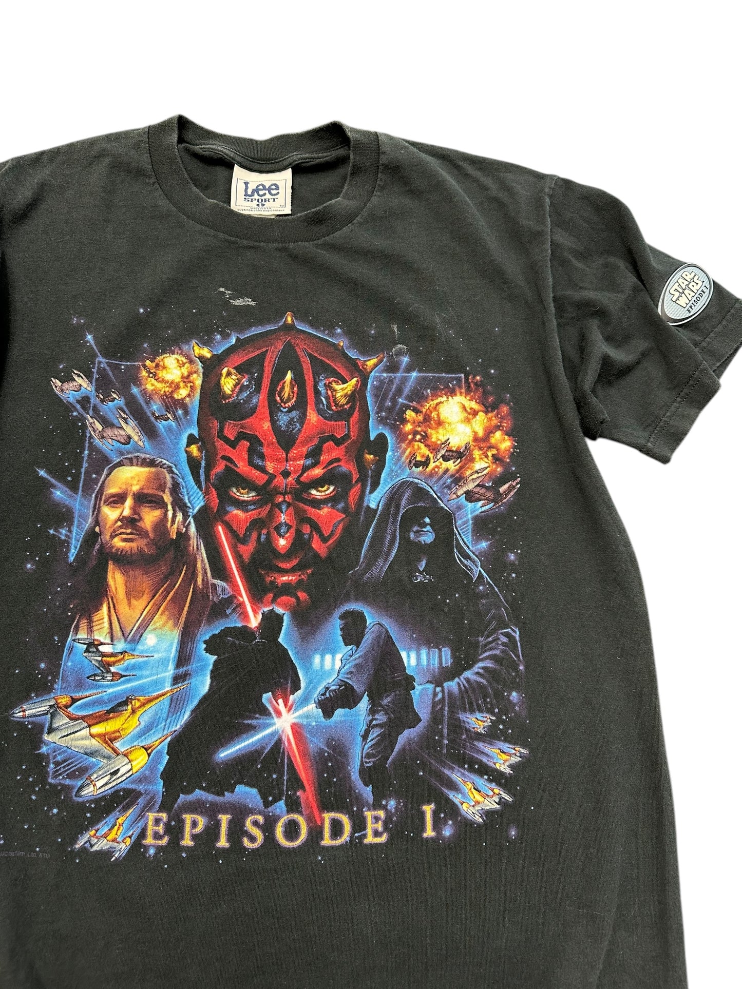 Vintage Star Wars Episode 1 Movie Promo Shoulder Patch Tee Size L