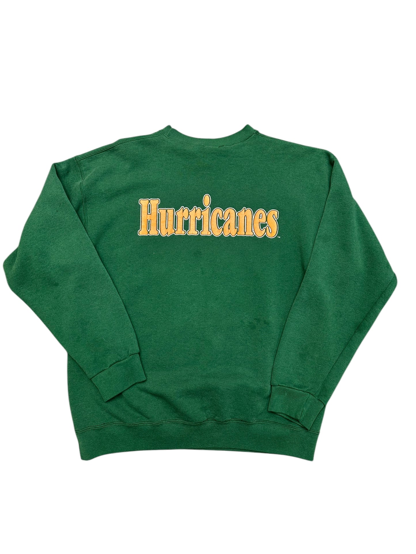 Vintage University of Miami Sebastian the Ibis Graphic Print Crewneck Sweatshirt Size L