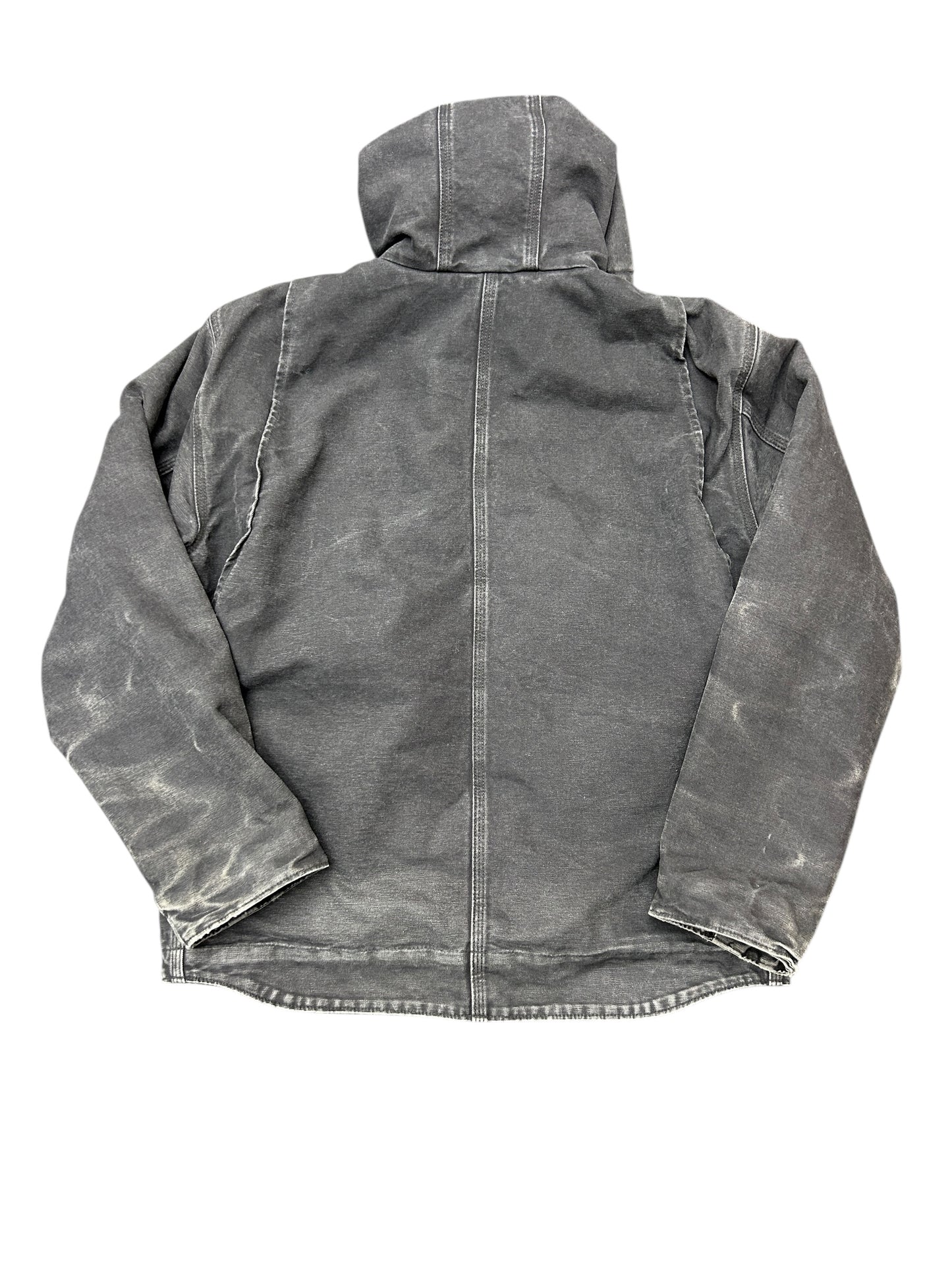 Carhartt Fleece Lined Hooded Charcoal Work Jacket size Large