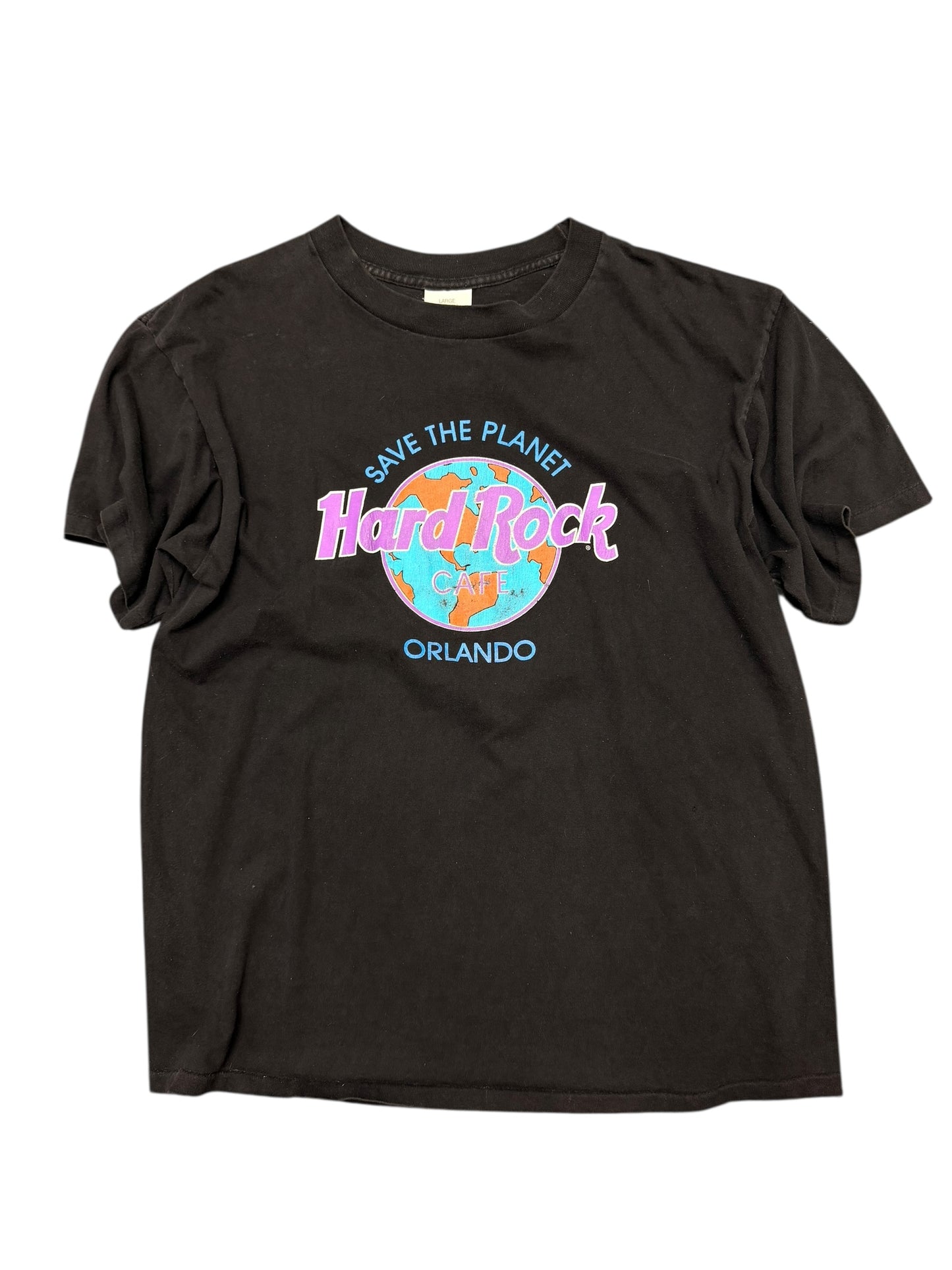 Vintage Hard Rock “Save The Planet” Black Tee Size Large