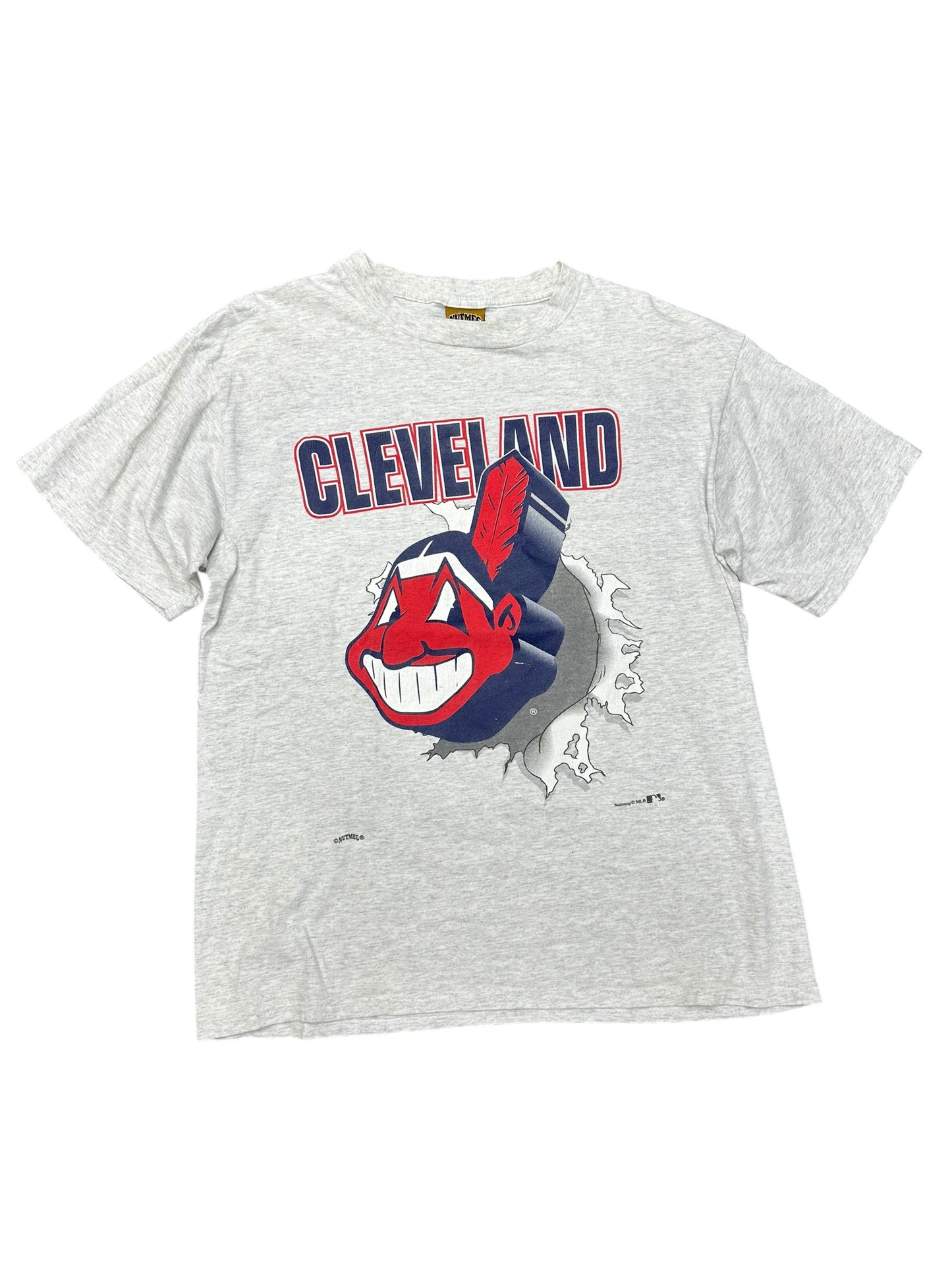 Vintage Cleveland Indians Banned Logo Break Through Tee Size L