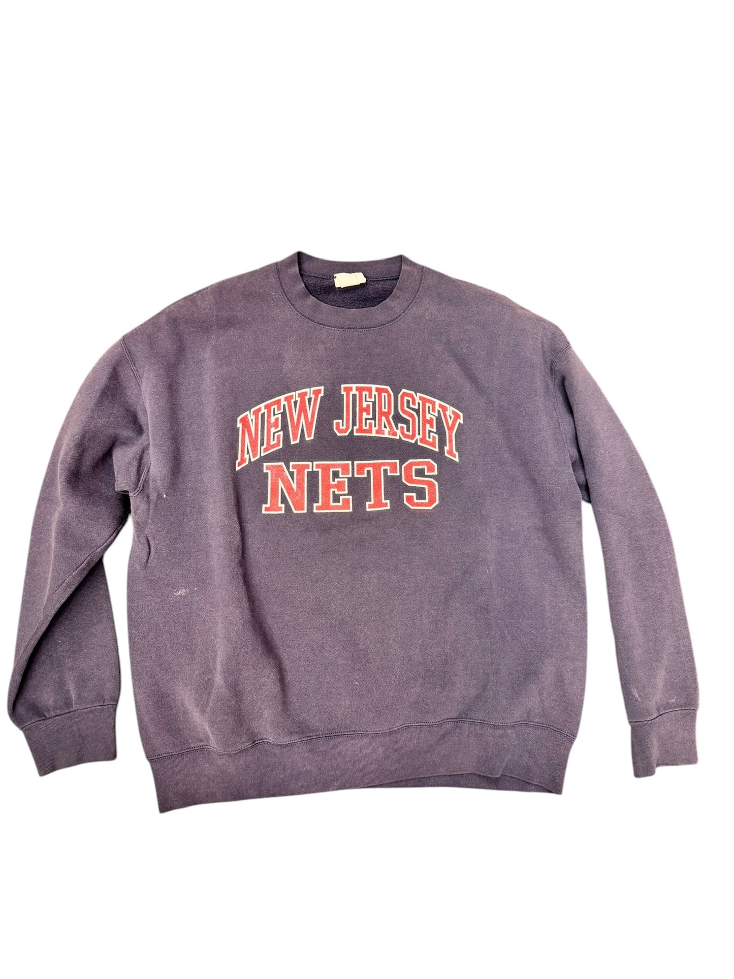 Vintage New Jersey Nets Faded Basketball Crewneck Size XL