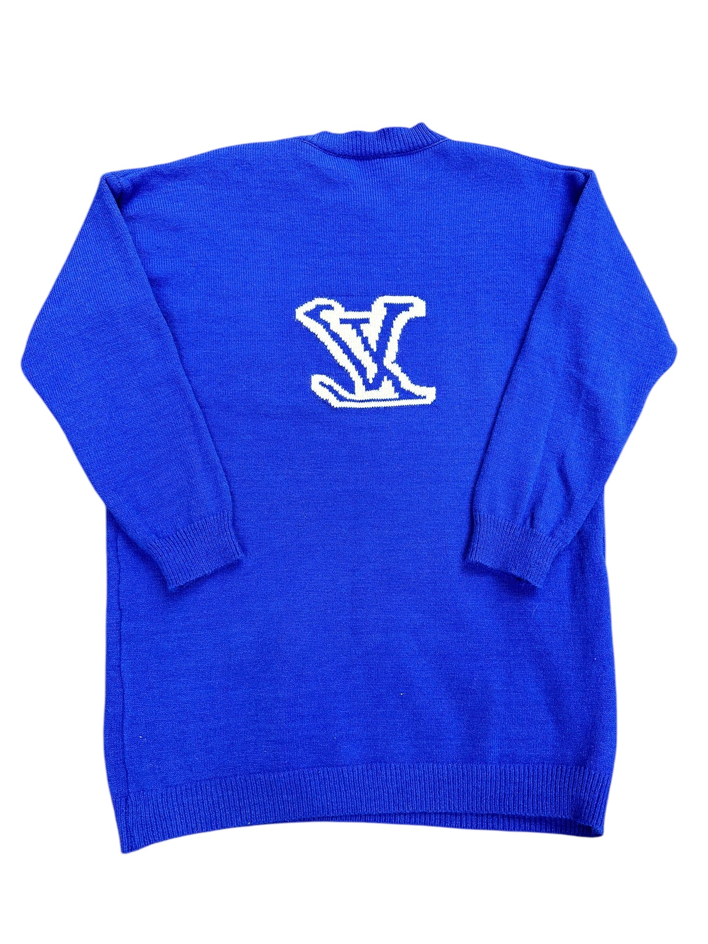Vintage Bootleg Designer Knit Blue Sweater Size L/M