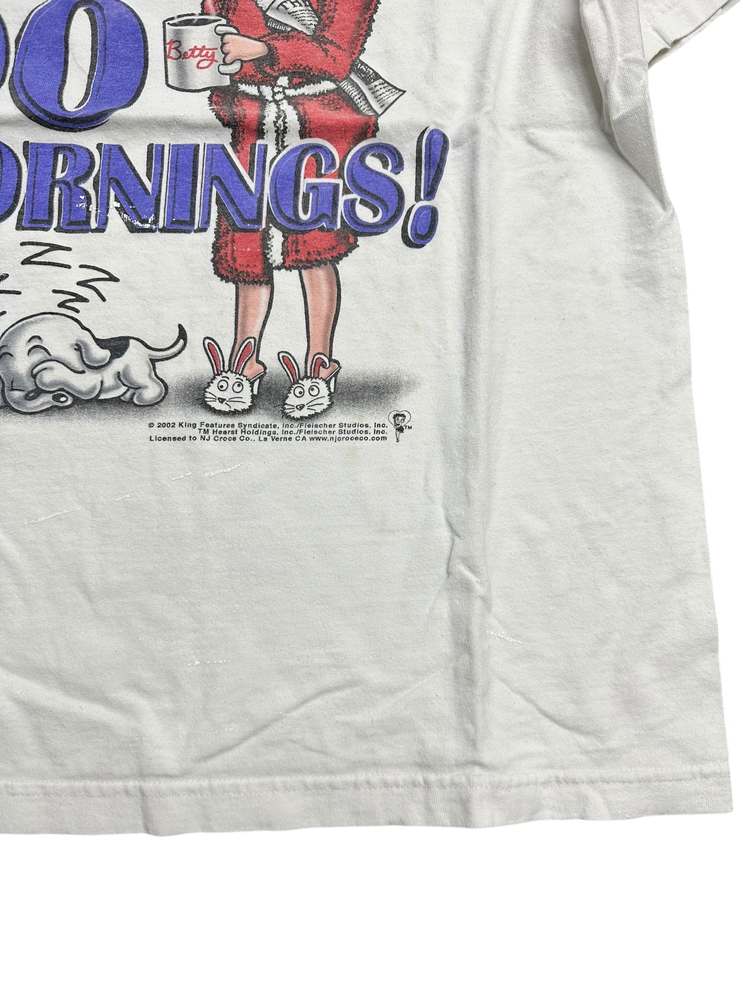 Y2K Betty Boop Distressed I Don’t Do Mornings Tee Size L