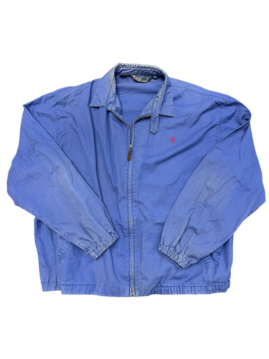 Vintage Polo Ralph Lauren Faded Blue Bomber Jacket Size XL