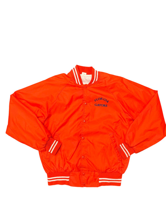 Vintage Florida Gators Orange Satin Button Up Jacket Size Large