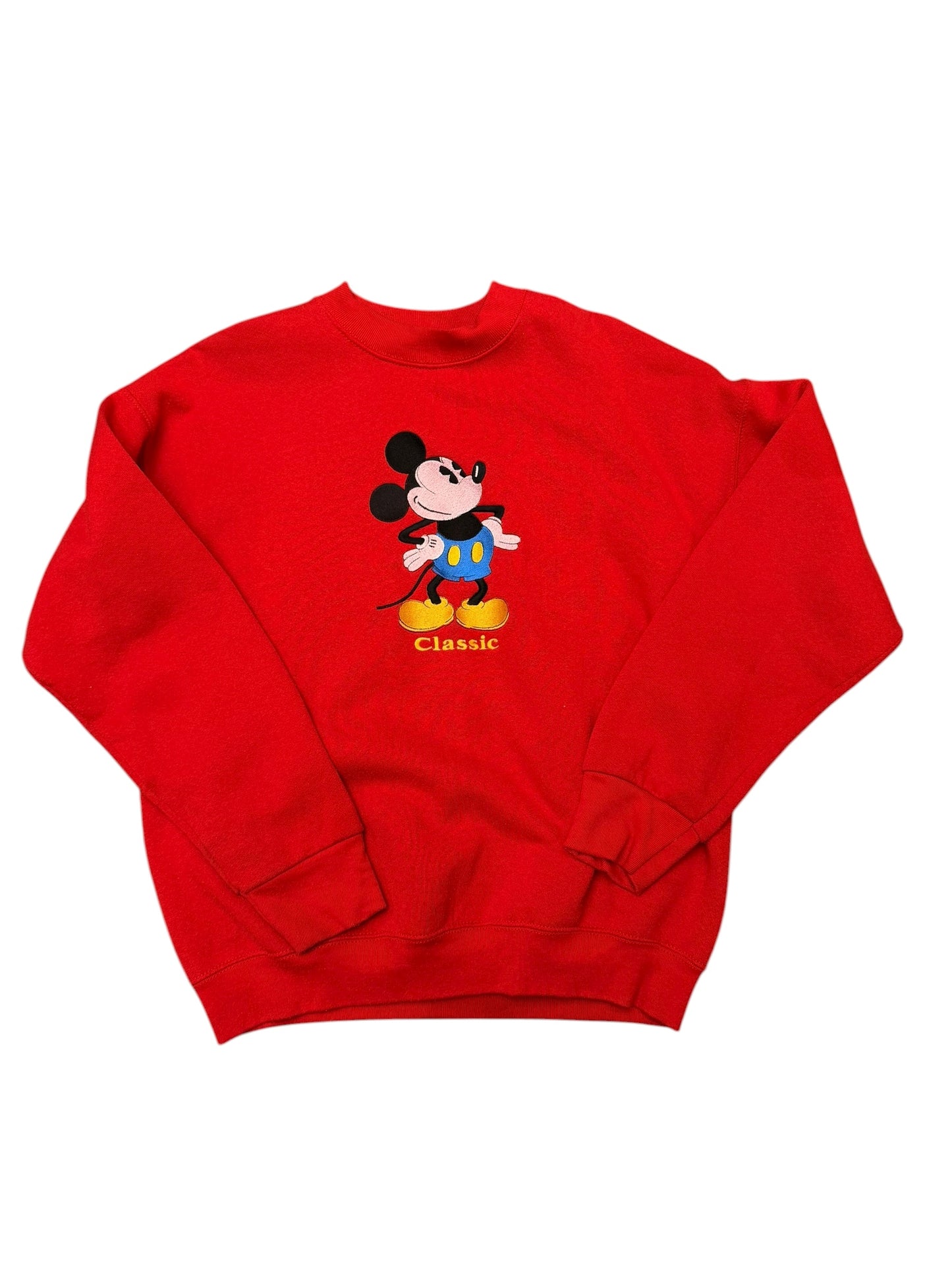 Vintage Mickey & Co Classic Embroidered Red Crewneck Sweater size Large