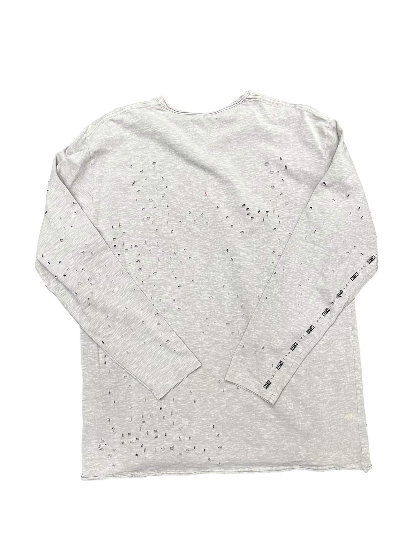 KITH x IRO Thrashed Long Sleeve Grey Tone Shirt Size M