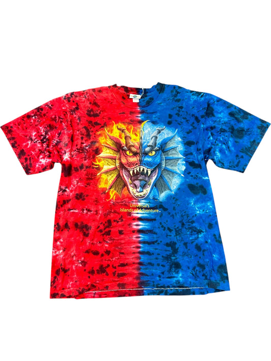 Vintage Universal Dueling Dragons Ride Promo Tee Size XL