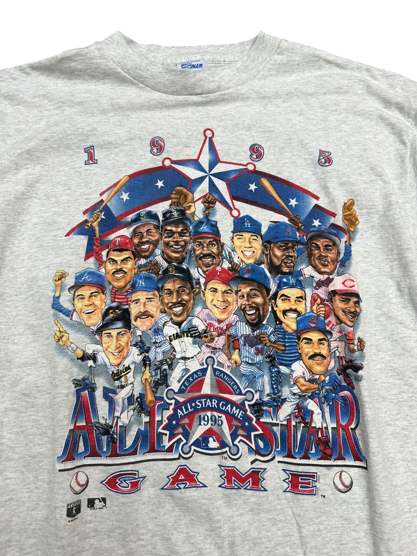 Vintage 1995 MLB ALL STAR Game Bobblehead Lineup Tee Size L