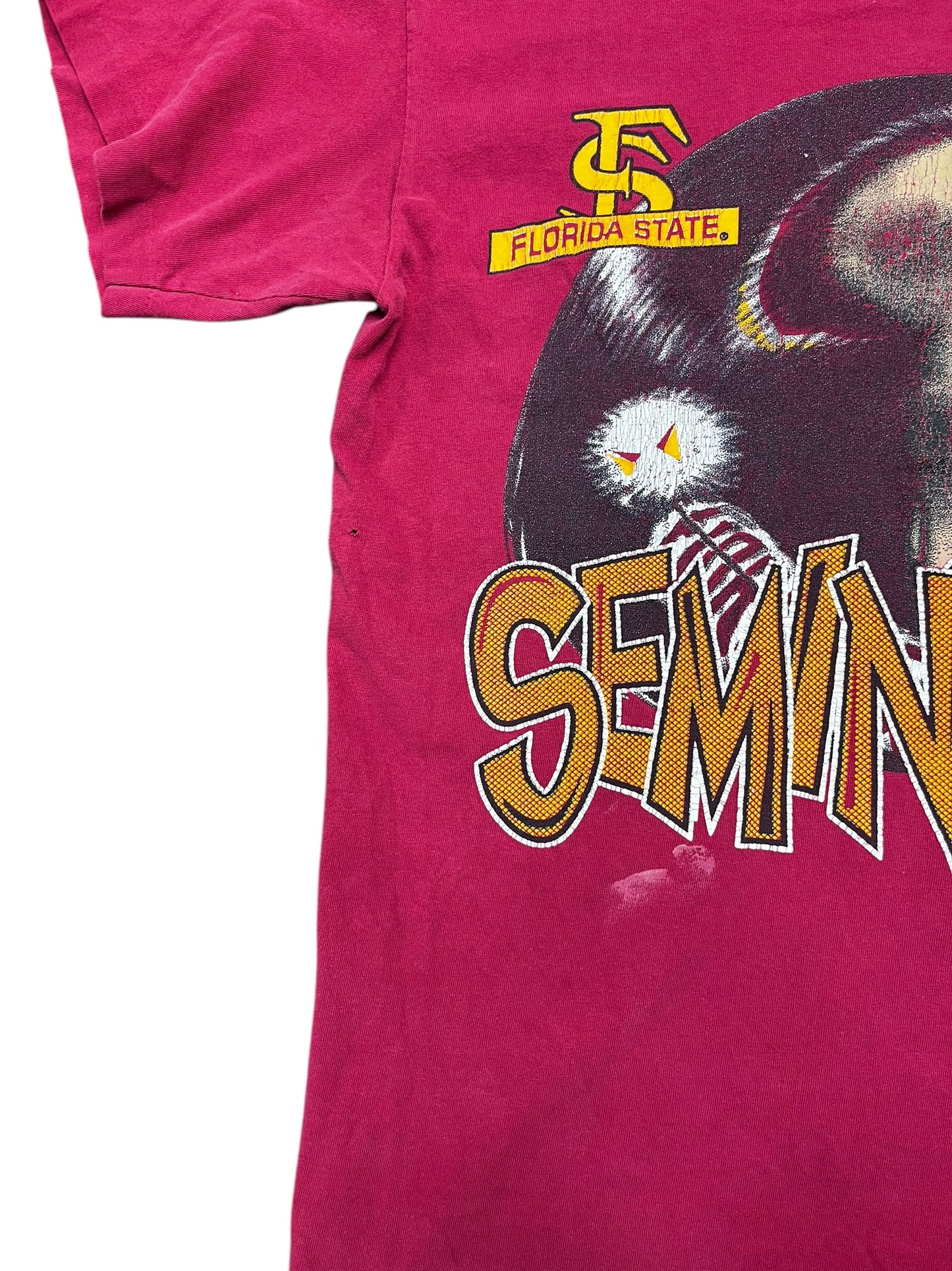 Vintage FSU Seminoles Giant Warpaint Face Graphic Print Tee Size L