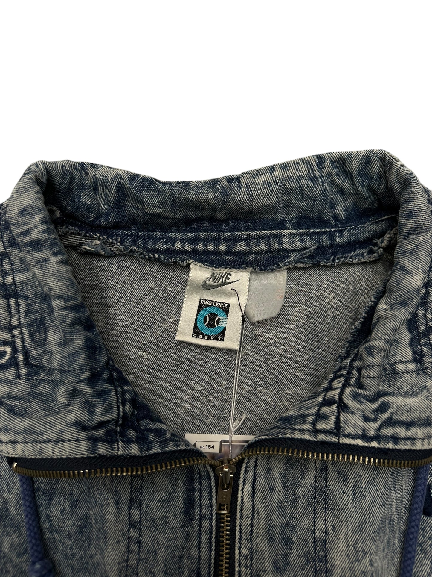 Vintage 80s Nike Acid Wash Denim Andre Agassi Jacket Size M