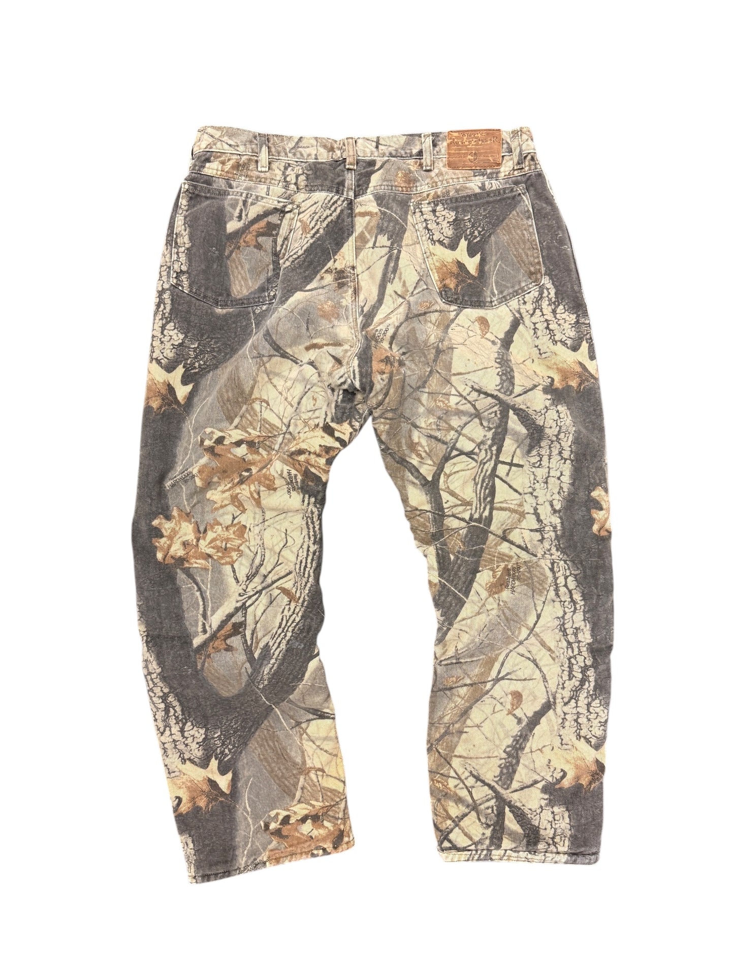 Vintage Wrangler Rugged Wear 38x30 Fleece Lined Camo Pants