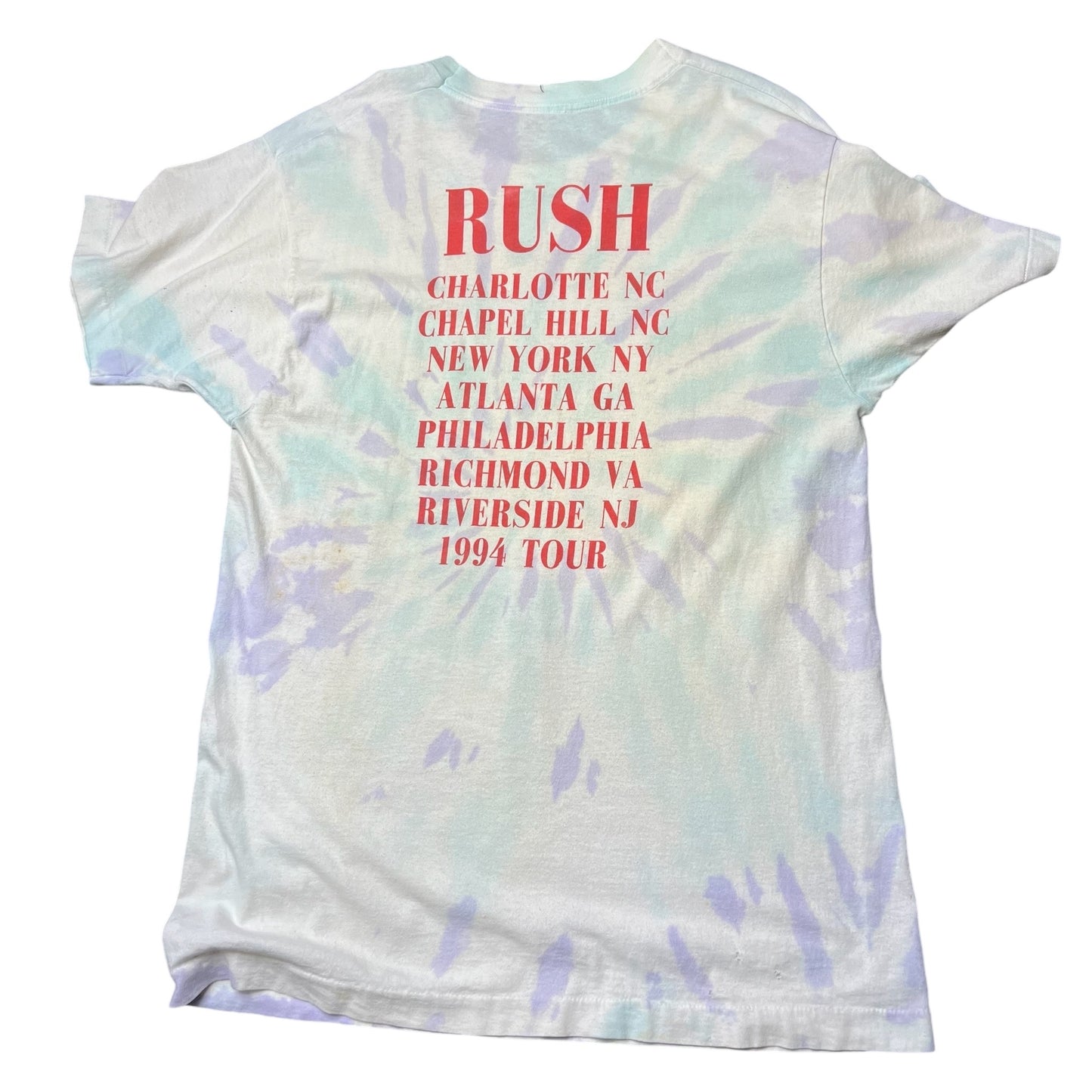 Vintage 1994 RUSH Counterparts album promo tour tie dye Tee Size L