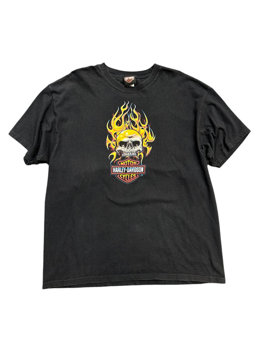 Y2K Harley Davidson Flaming Skull Thunder Tower Size XL