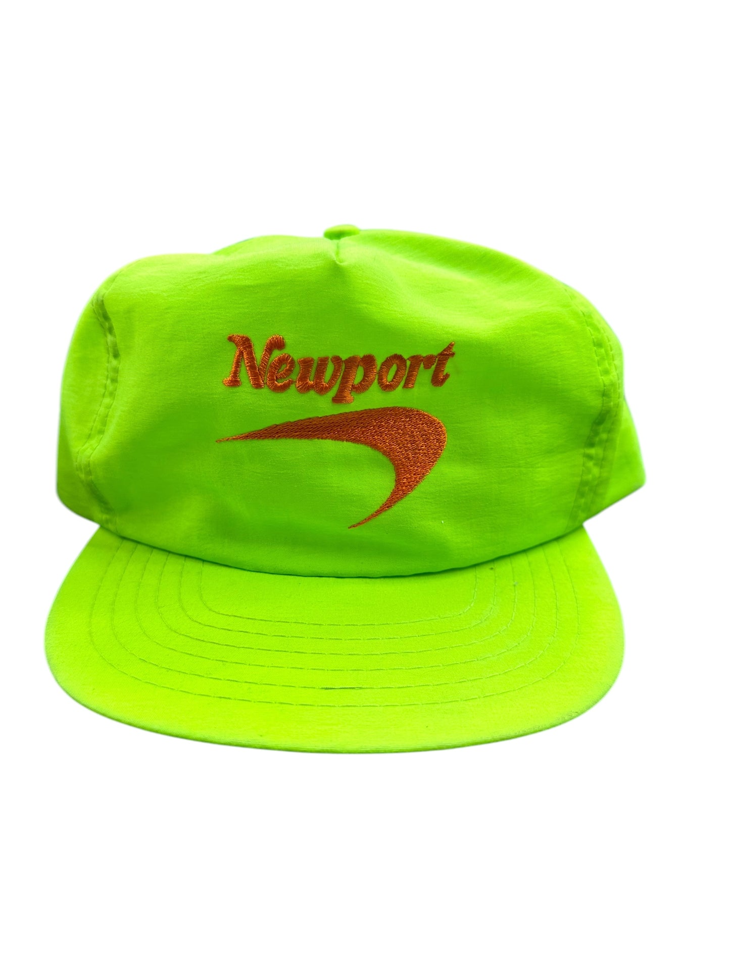 Vintage Lime Green Neon Newport Cigarettes Trucker Style Hat Snapback