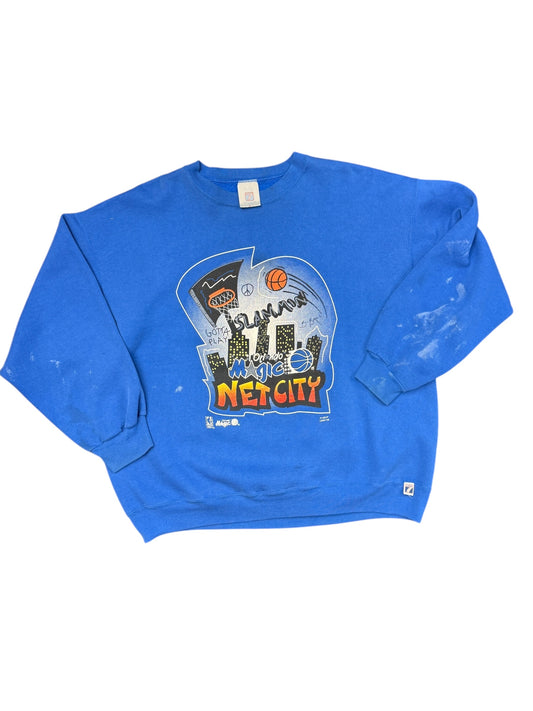 Vintage 90s Orlando Magic Slam City Distressed Crewneck Size XXL
