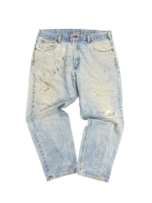 Carhartt Distressed Light Wash Denim Pants Size 38 x 28