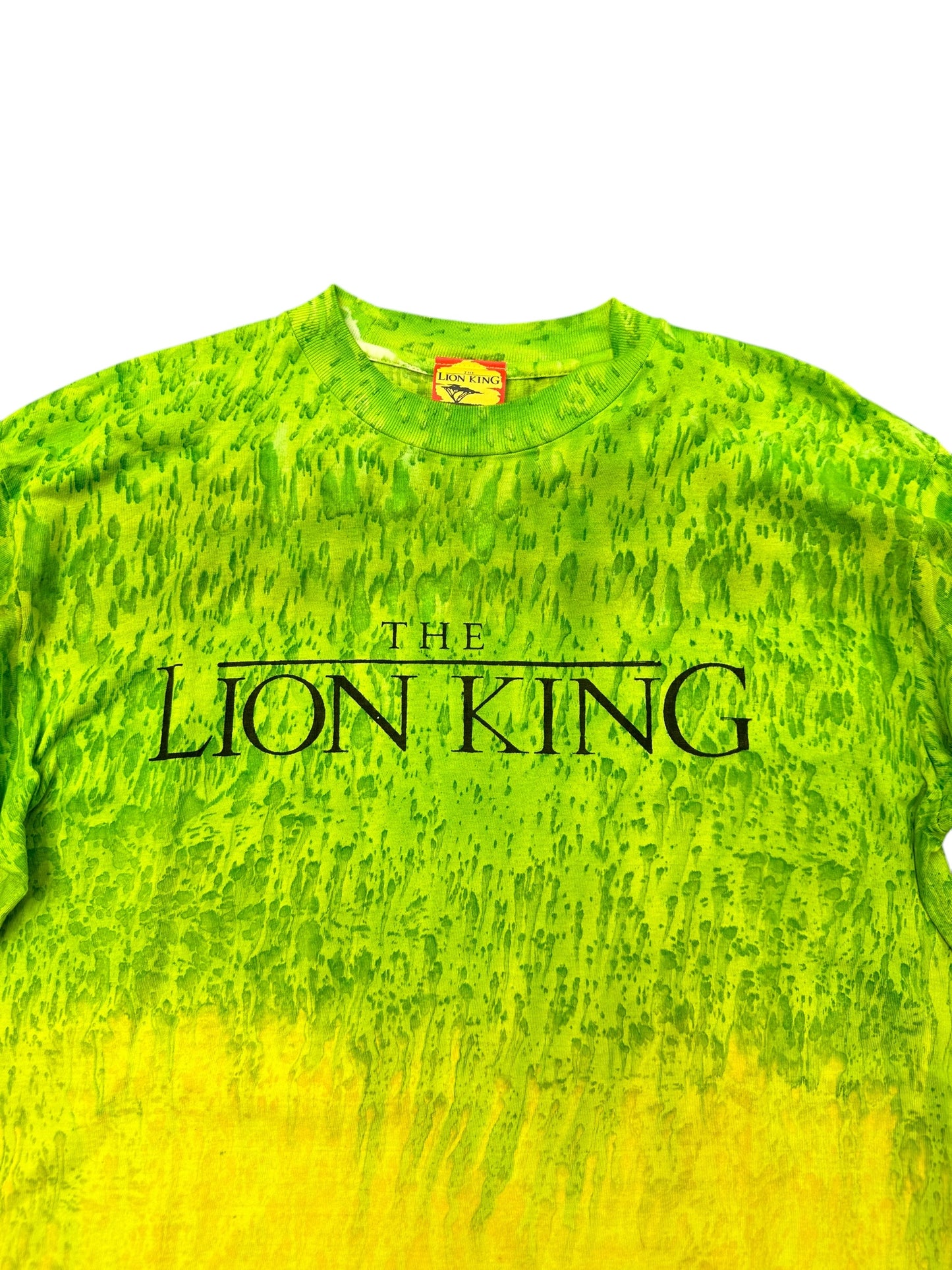 Vintage Lion King Movie Promo Graphic Print Acid Tie Dye Wash Tee Size M