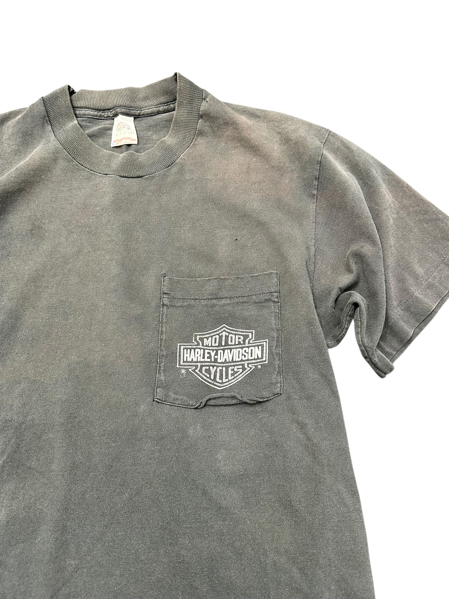 Vintage 1988 Harley Davidson Winchester VA DISTRESSED Pocket Tee Size L
