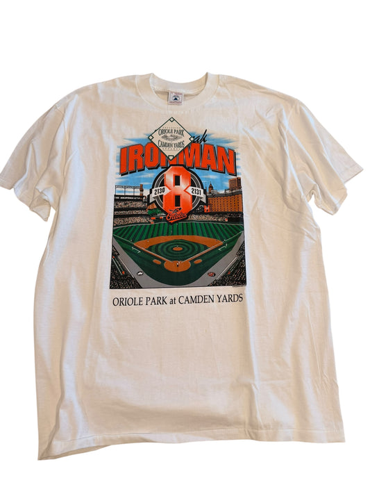 Vintage 90s Ironman Streak Orioles NWTs Graphic Tee Size XL