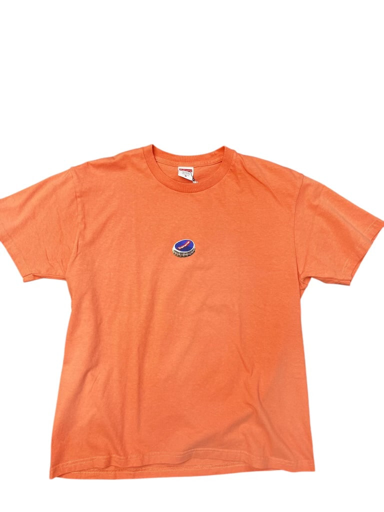 SUPREME FW18 Peach Colorway Bottlecap 'PISS OFF' Graphic Size M
