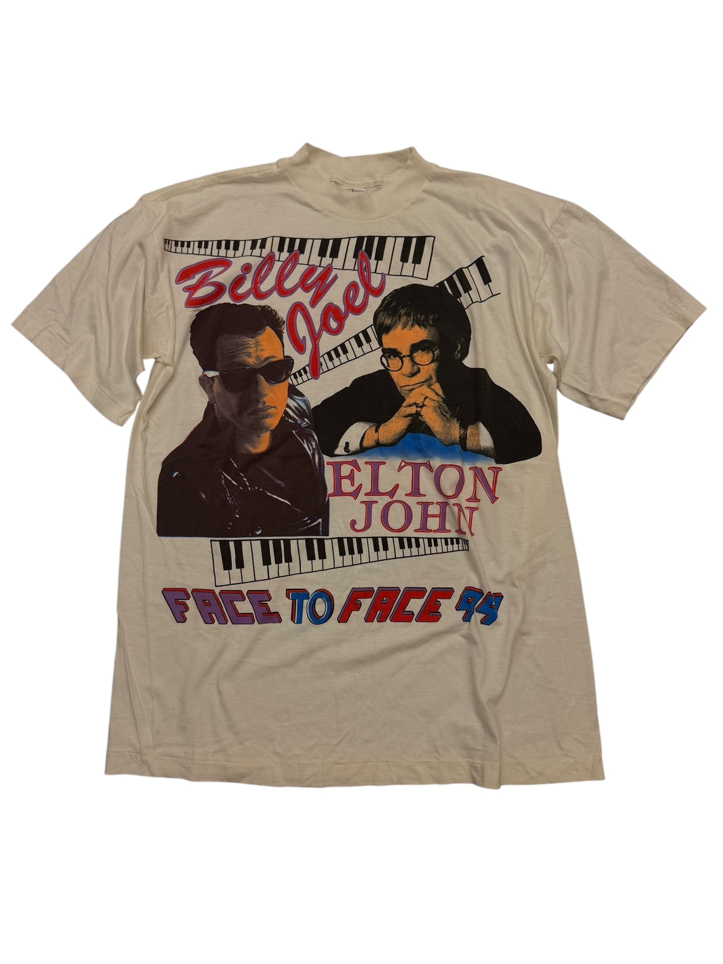 Vintage Billy Joel x Elton Face To Face 90s Band Tee Size XL