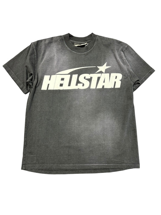 HELLSTAR Flaming Face Back Graphic Print Tee Size L