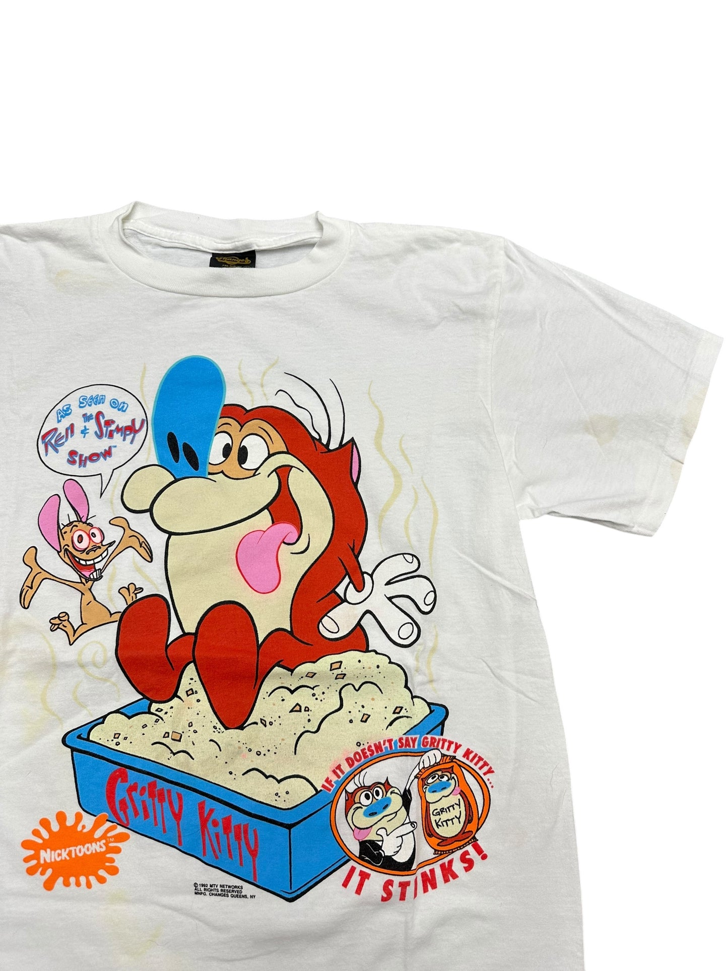 Vintage Ren & Stimpy 90s Cartoon Tee Size L