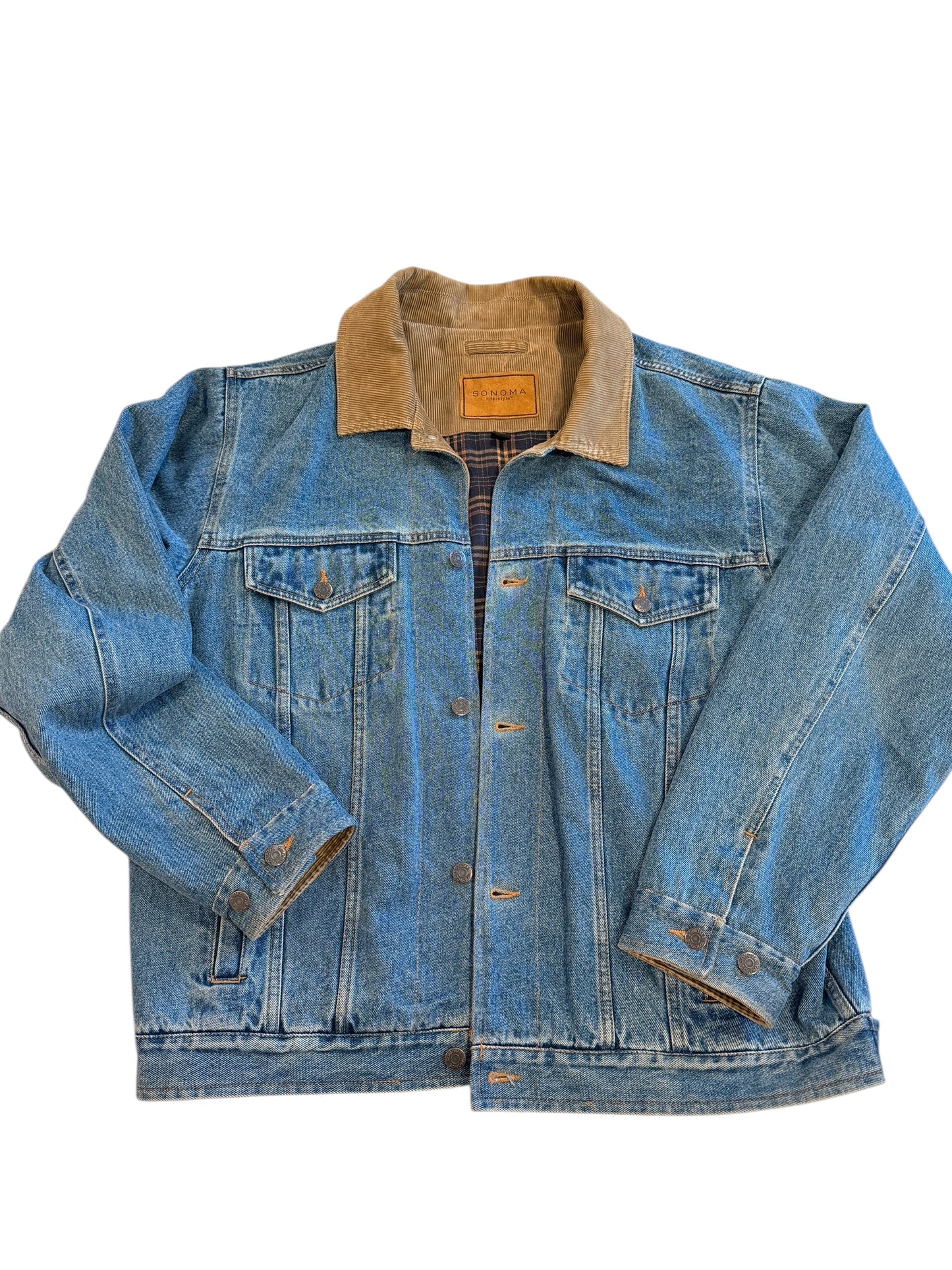 Vintage Flannel Lined Sonoma Denim Jacket Size Large