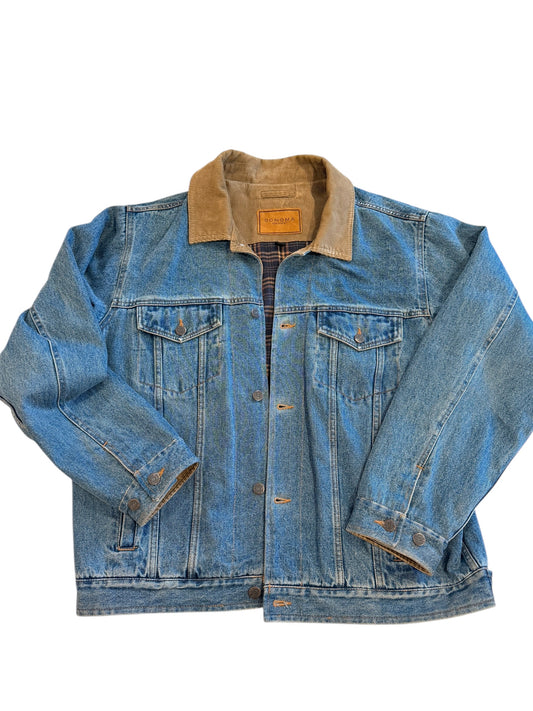 Vintage Flannel Lined Sonoma Denim Jacket Size Large
