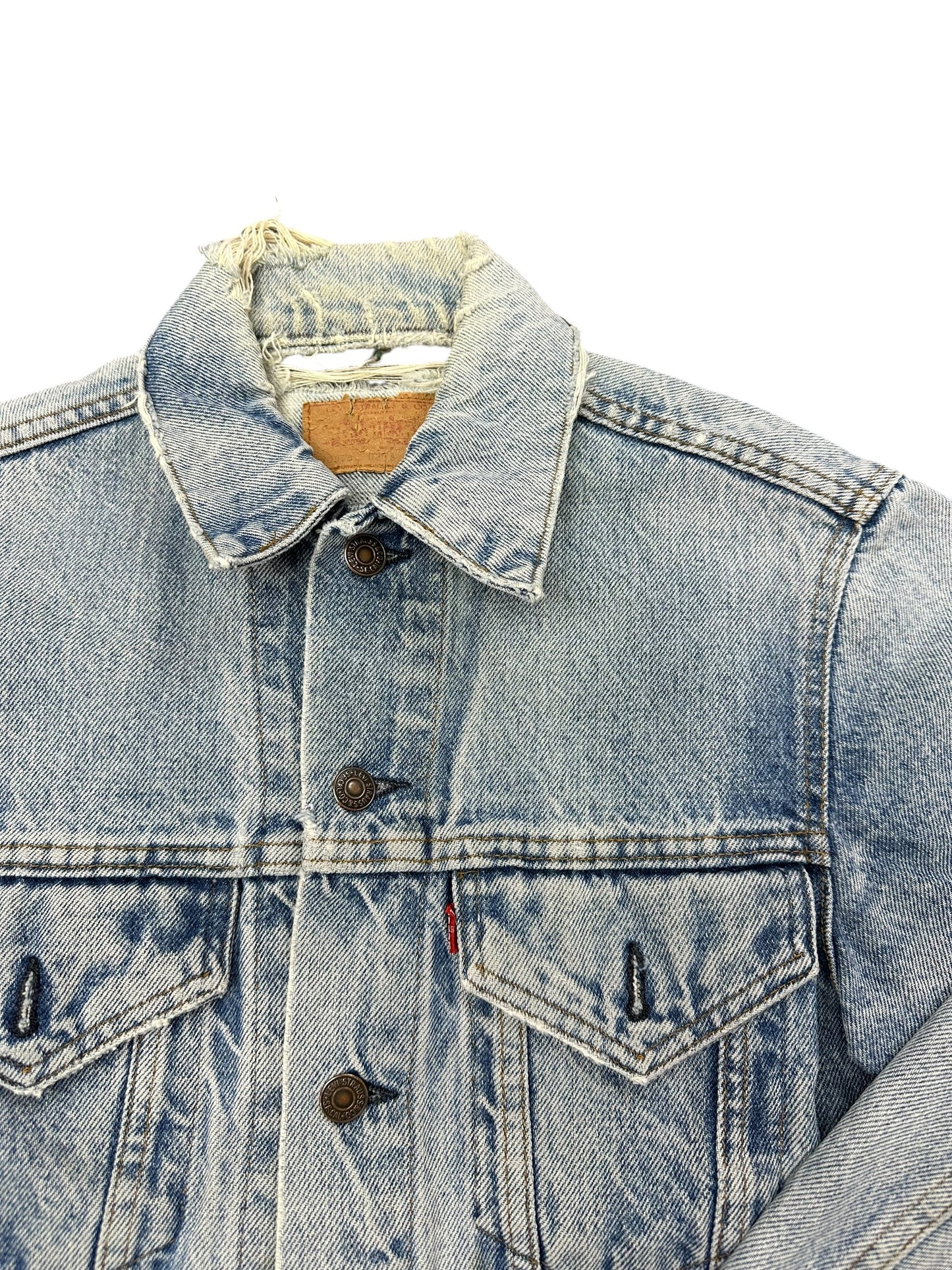 Vintage Levi Strauss Light Denim Distressed Jacket Size S
