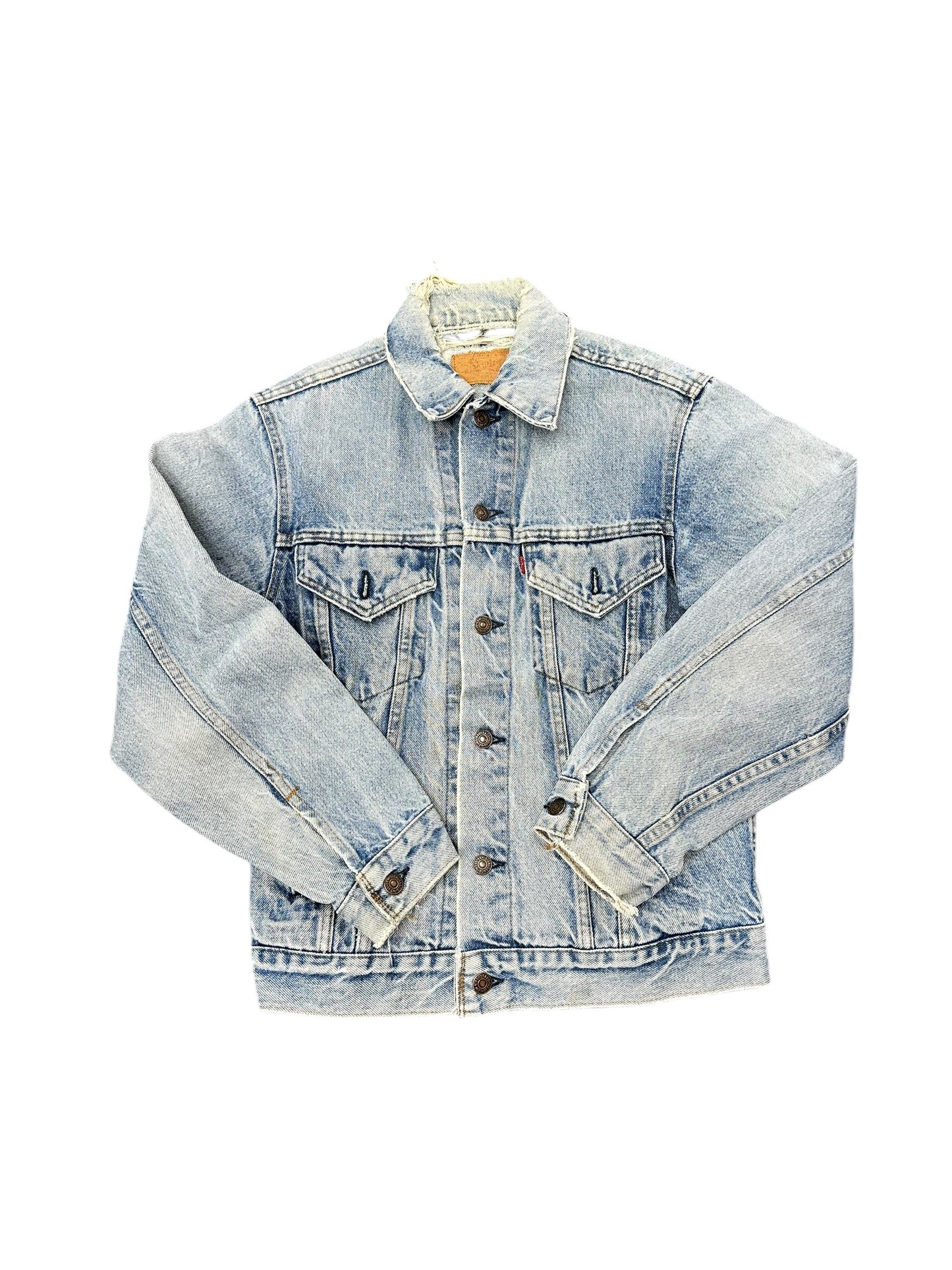 Vintage Levi Strauss Light Denim Distressed Jacket Size S