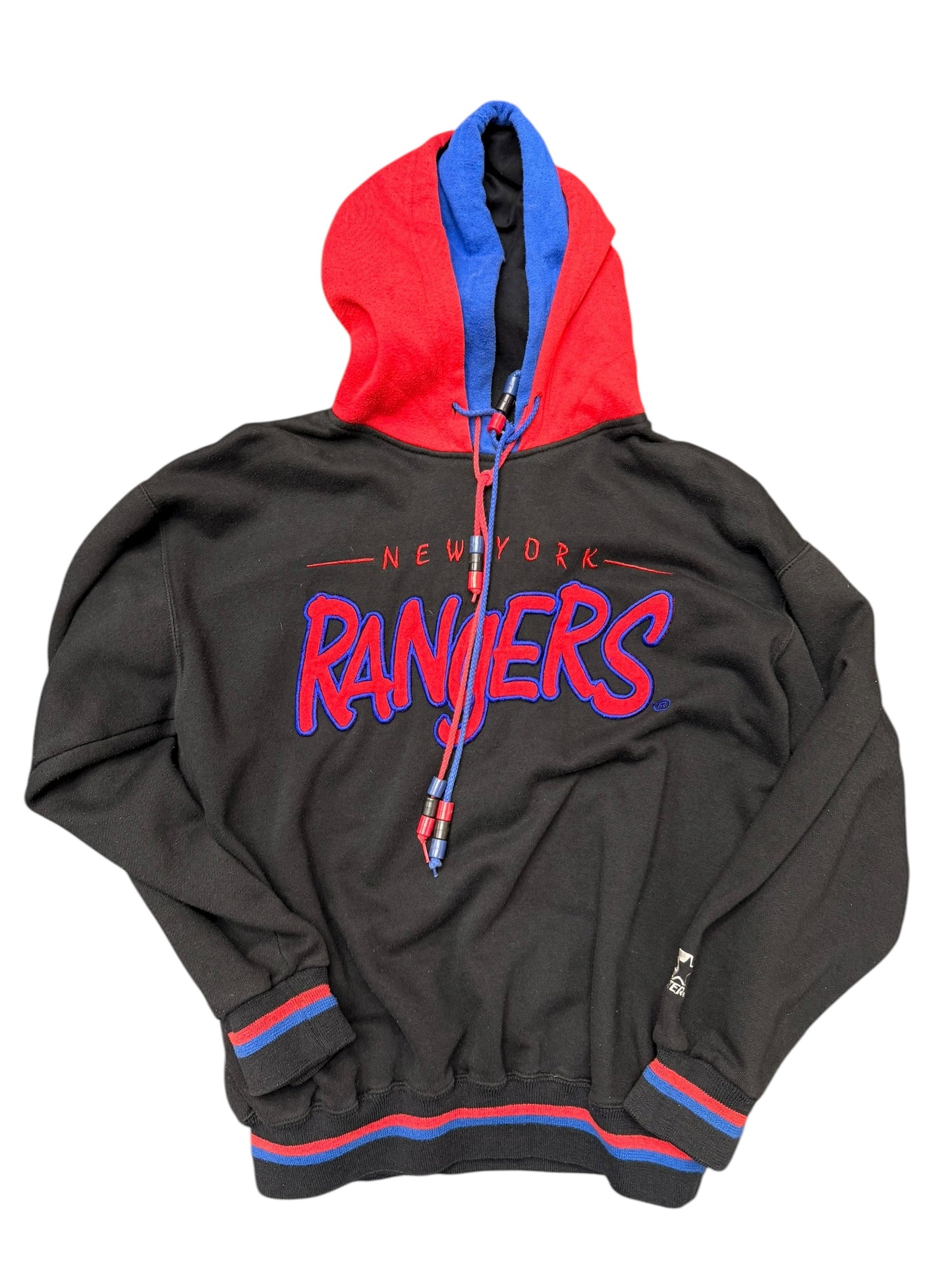 RARE Vintage Starter NY Rangers Double Hoodie Size Large