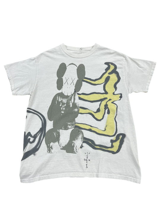 Cactus Jack x KAWS Collab Distressed Graphic Print Tee Size S
