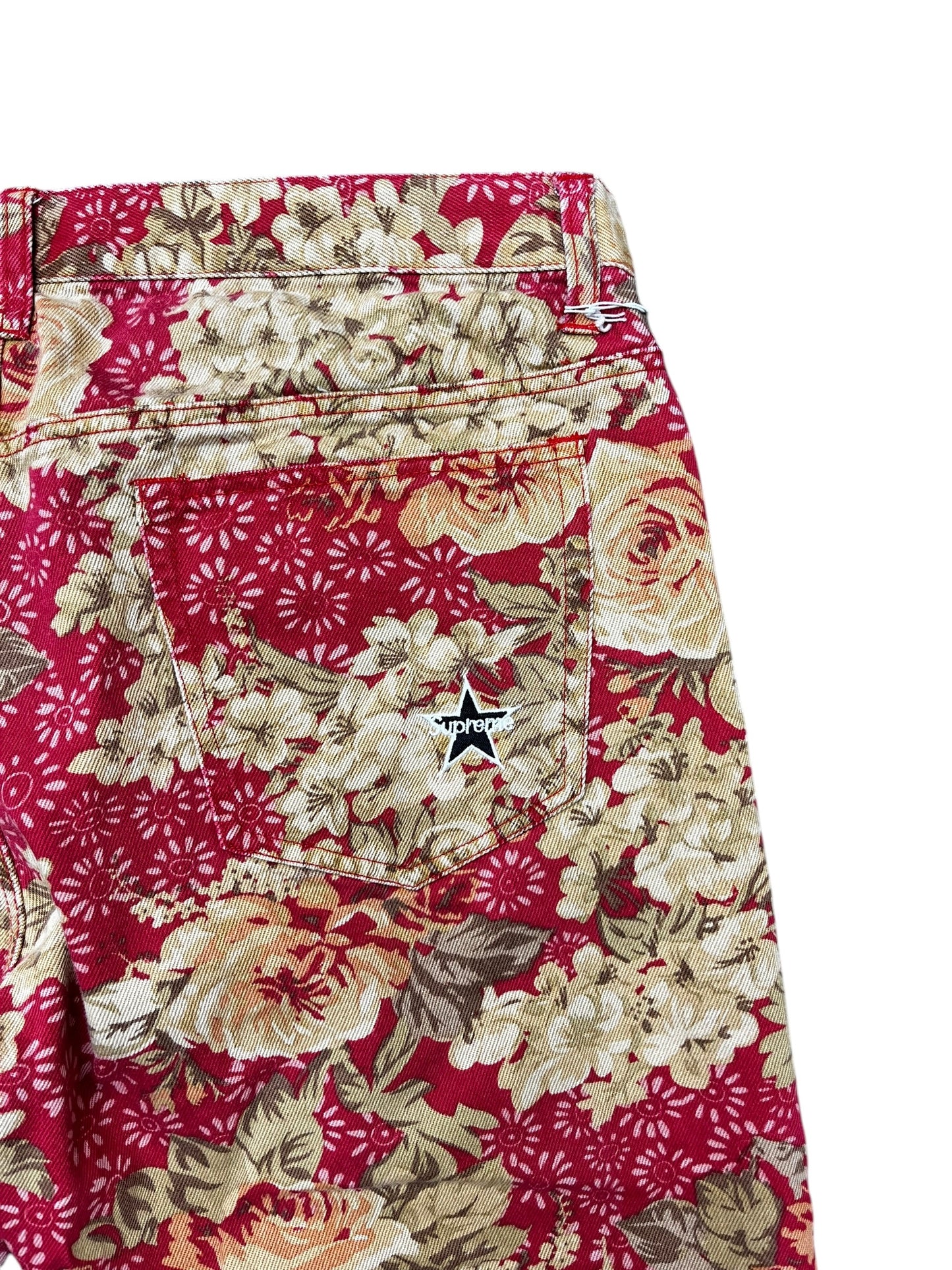 Supreme SS18 Red Floral Print Pants 36x32