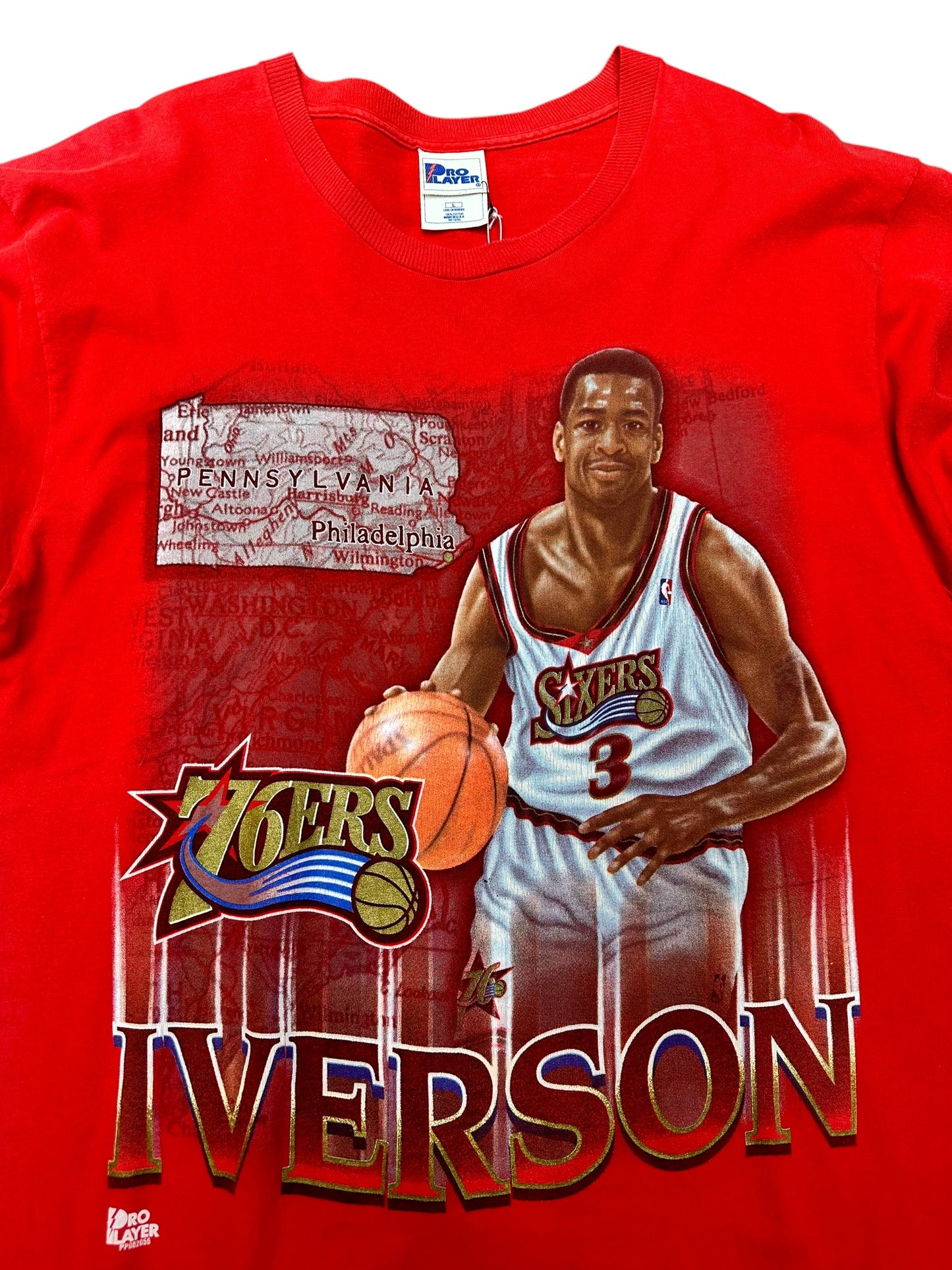 Vintage Allen Iverson Rookie Year Pro Player RARE* Tee Size Large