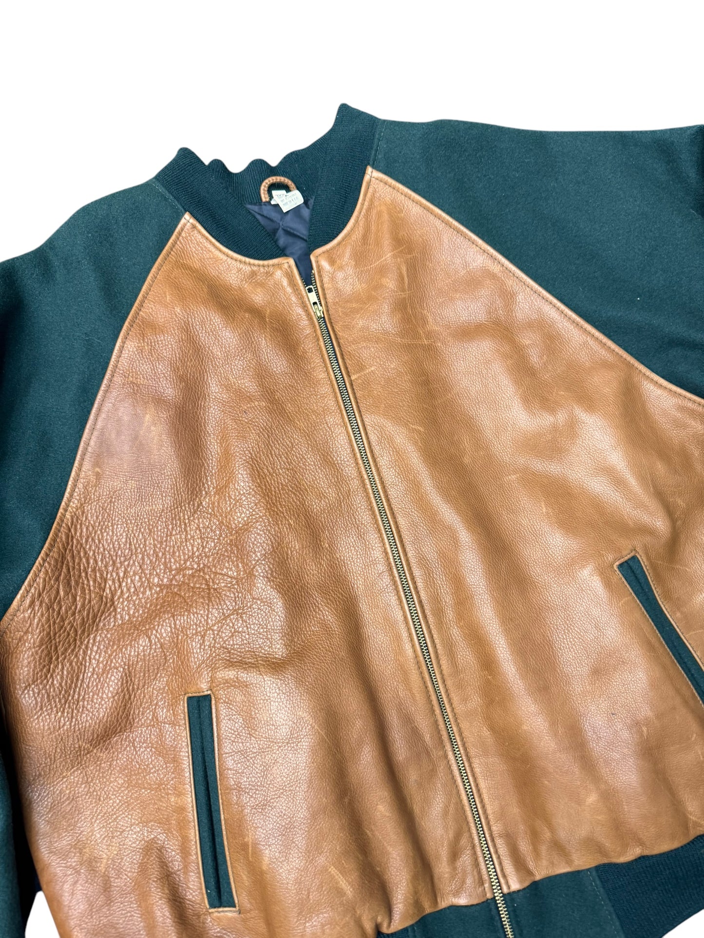 Vintage Chevy Leather Letterman Jacket Sz XXL