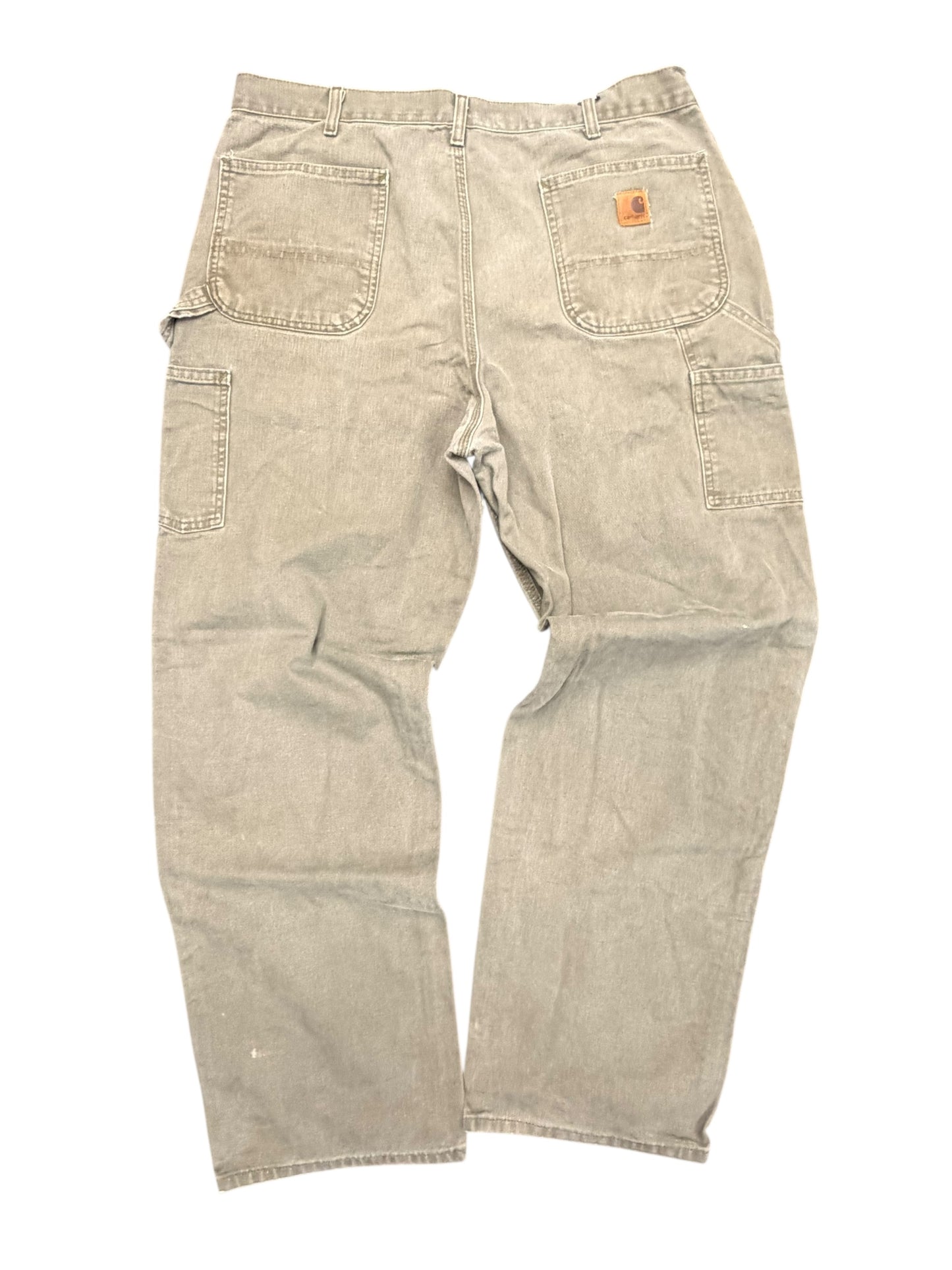Carhartt Green Canvas Work Wear Pants Size 38x34