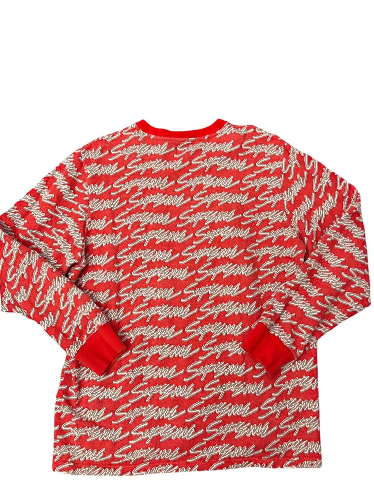Supreme SS19 Signature Script Logo Long Sleeve pocket tee Size L