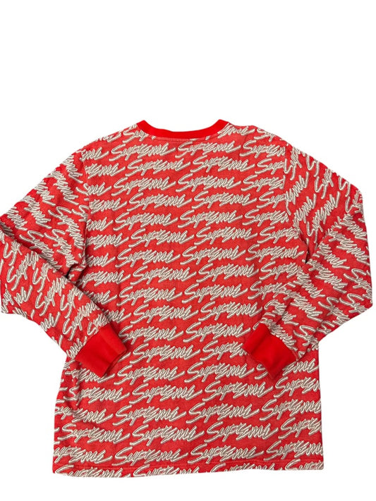 Supreme SS19 Signature Script Logo Long Sleeve pocket tee Size L
